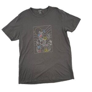 Bonobos Embroidered Southwest Cactus Graphic T-Shirt Gray Men's Slim Fit Size XL